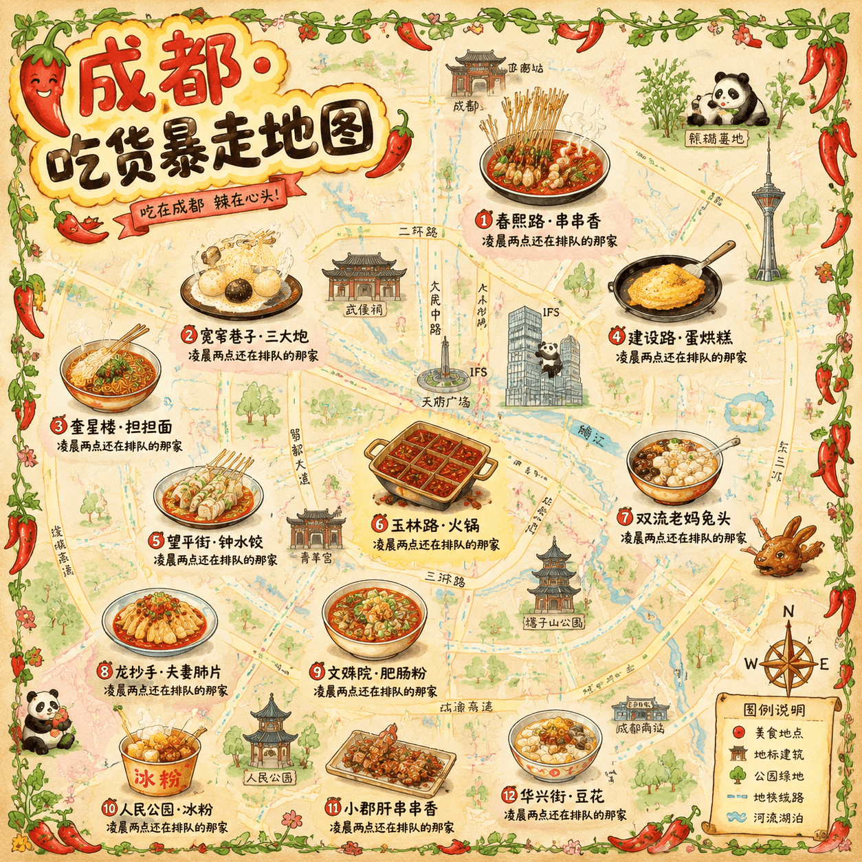 手绘城市美食地图 example