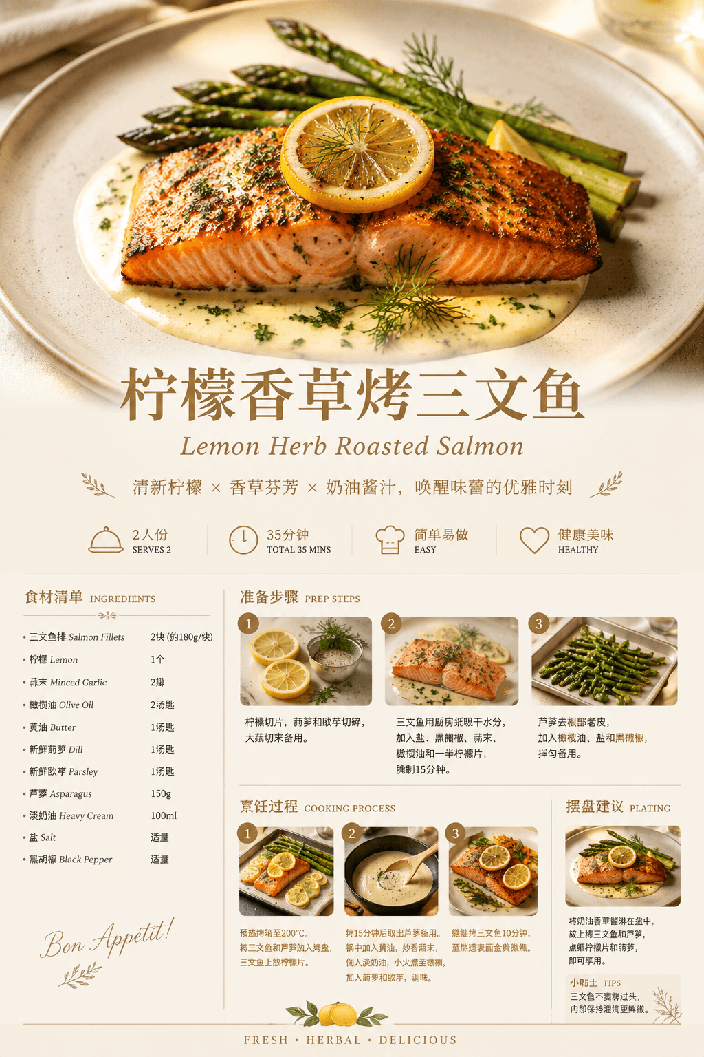 高级餐厅食谱海报 example