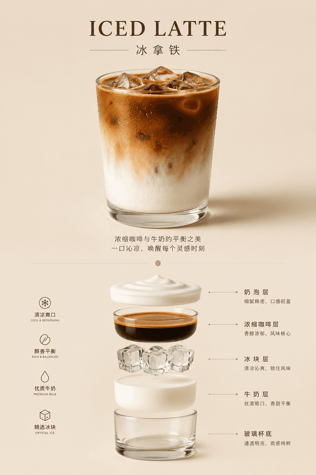 冰咖啡产品分层信息图 example