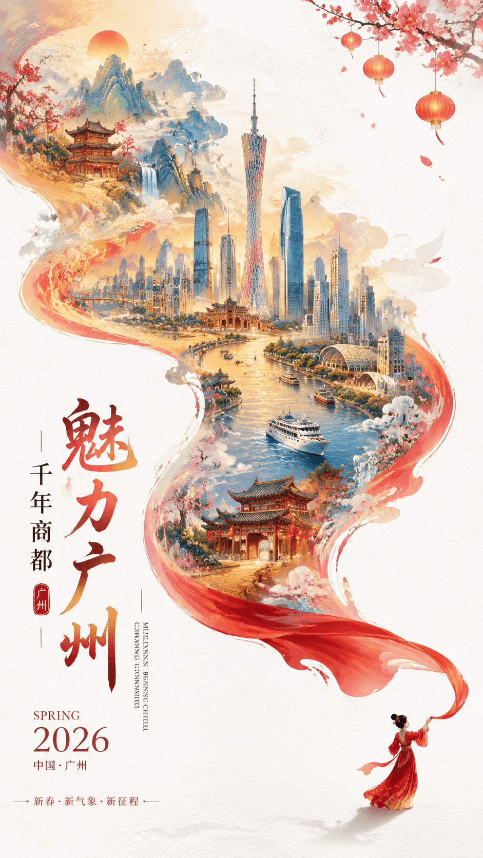 新中式 S 型城市宣传海报 example